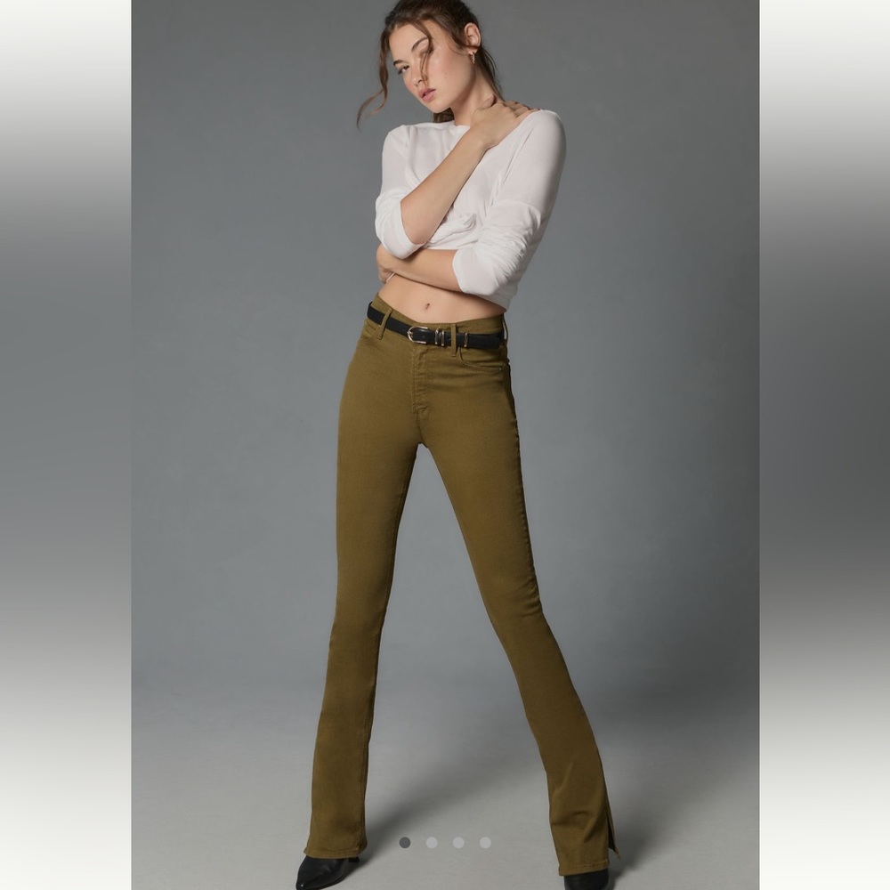 MOTHER the runaway hi rise slice heel jean